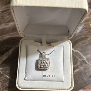 18”diamond necklace sterling silver